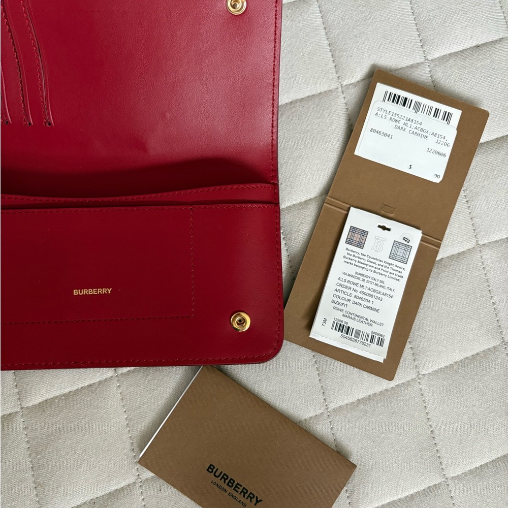 Burberry Red Leather Wallet - Picture 8 of 11